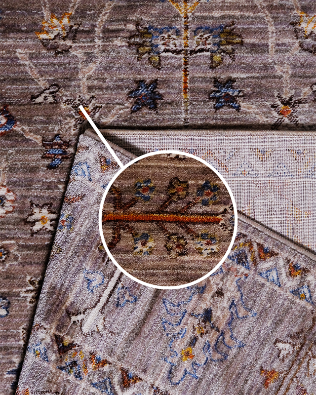 7-24 Krem Vintage Halı Zamansız Çiçek Desenli Modern ve Antibakteriyel