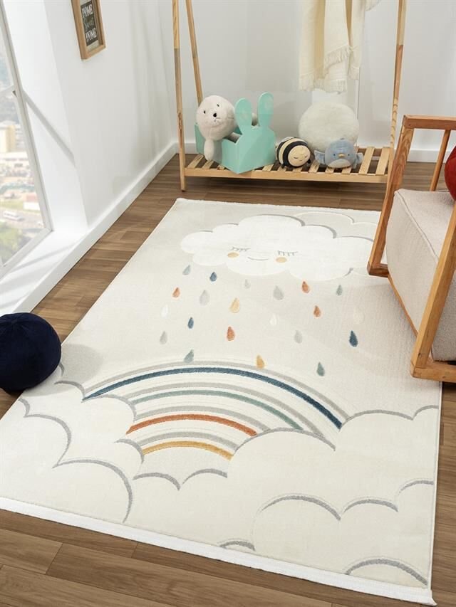 Dream Serisi Bulut ve Gökkuşağı Desenli Çocuk Halısı