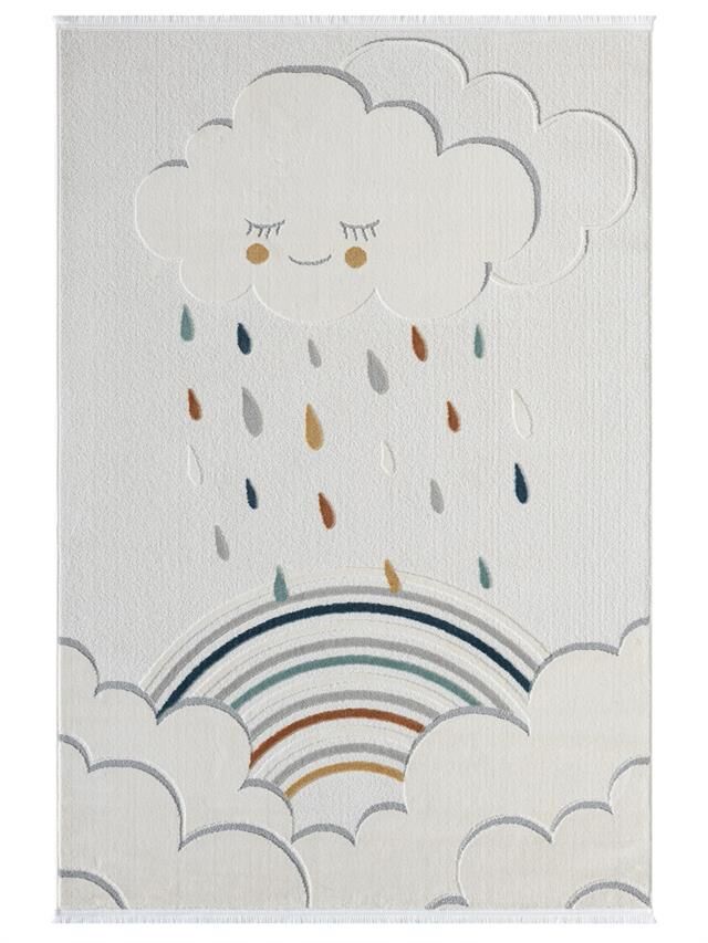 Dream Serisi Bulut ve Gökkuşağı Desenli Çocuk Halısı
