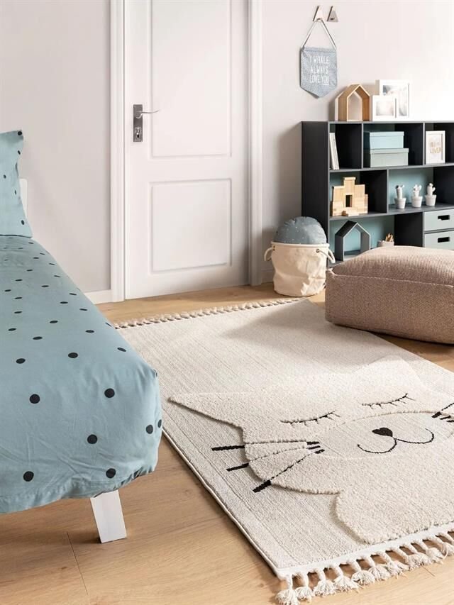 Tiny Kids Kedi Desenli Gri Dikdörtgen Halı
