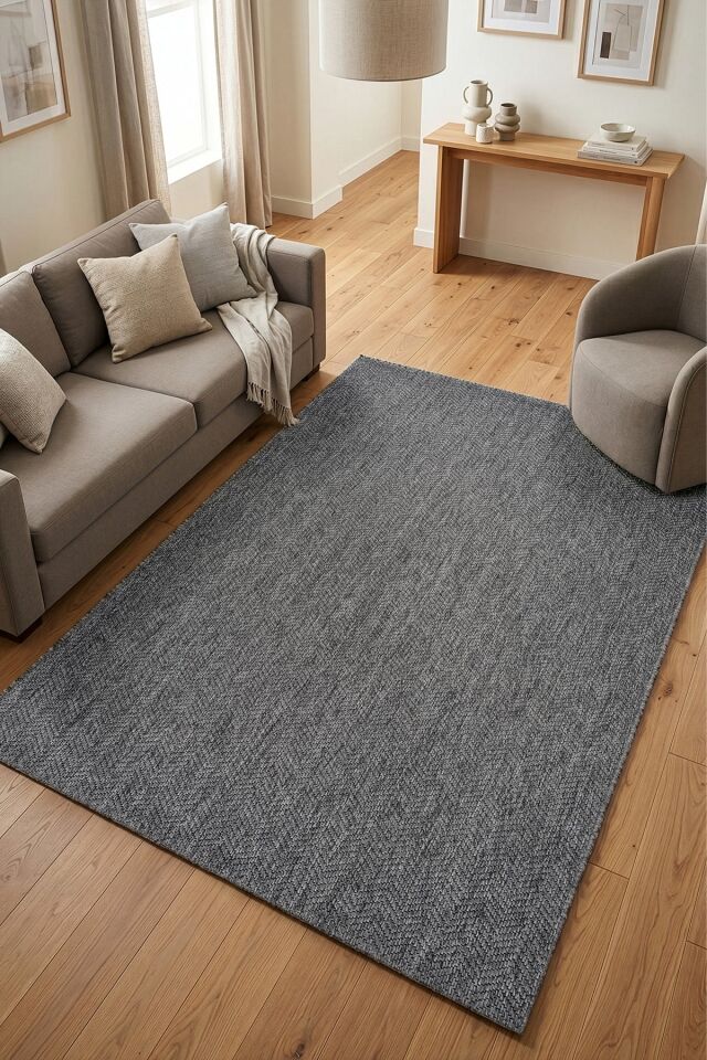 More B3672F Antrasit Modern Dokulu Halı