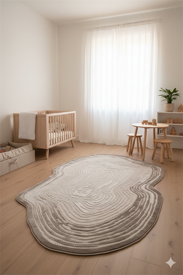 Şekilli Özel Kesimli Dekoratif Modern HalI