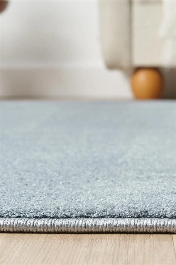 Bali Serisi Mavi Mikrofiber Antialerjik Düz Renk Halı