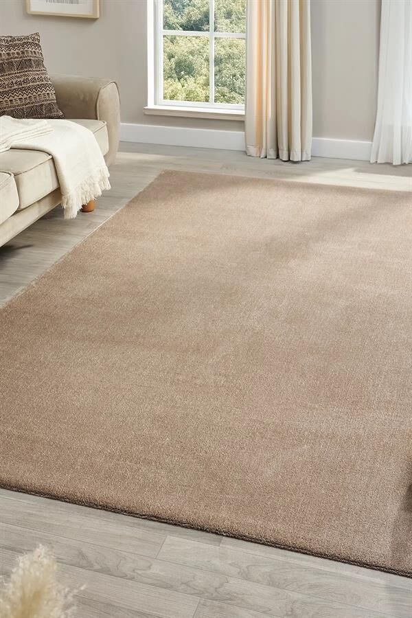 Bali Serisi Vizon Rengi Mikrofiber Antialerjik Düz Renk Halı