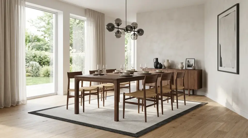 LOOM Halı Lino 3303 Antrasit Bordürlü Gri Balıksırtı Halı