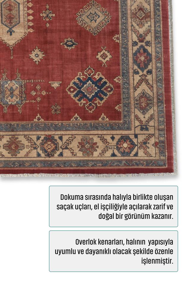 Twist Serisi Kaymaz Yıkanabilir Halı Kırmızı