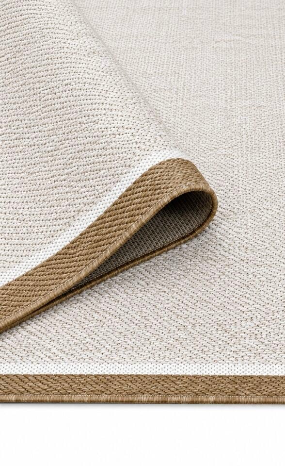 LOOM Halı Lino 3304 Kahverengi Bordürlü Krem Halı