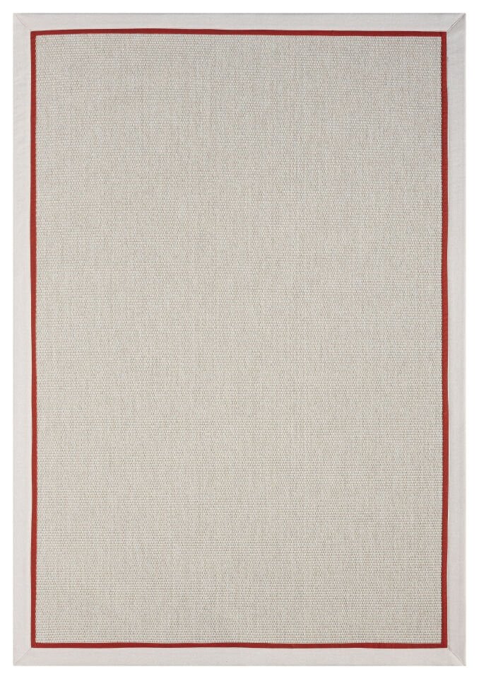 Kırmızı Bordürlü Krem Jüt Sisal Halı Modern Salon Balkon Koridor Halısı