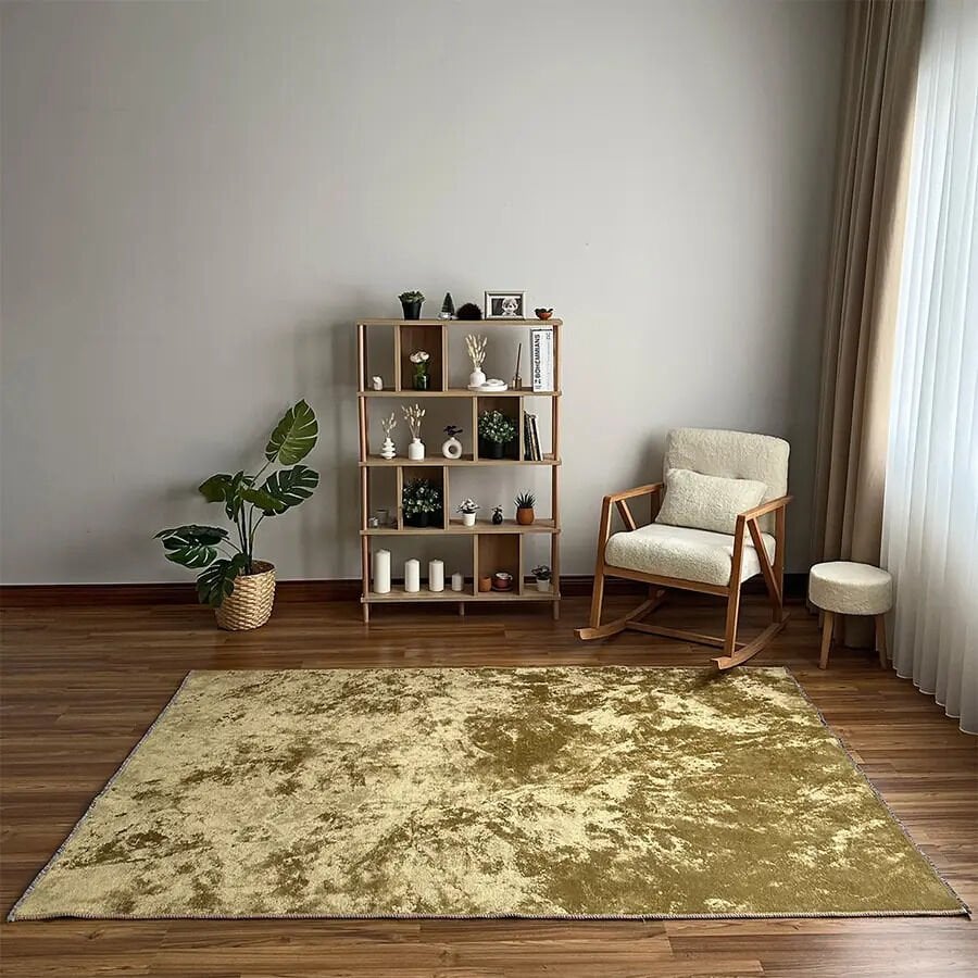 Velvet Touch İpeksi Dokuma Pamuk Viskon Parlak Halı Gold Amber