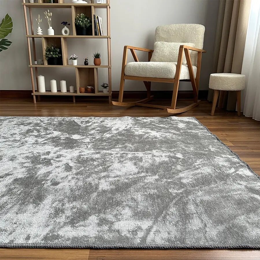 Velvet Touch İpeksi Dokuma Pamuk Viskon Parlak Halı Silver Cloud