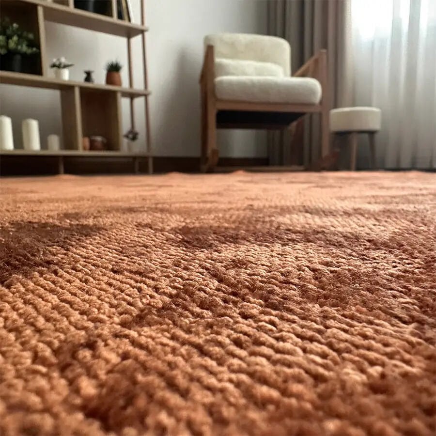 Velvet Touch İpeksi Dokuma Pamuk Viskon Parlak Halı Terracotta Copper