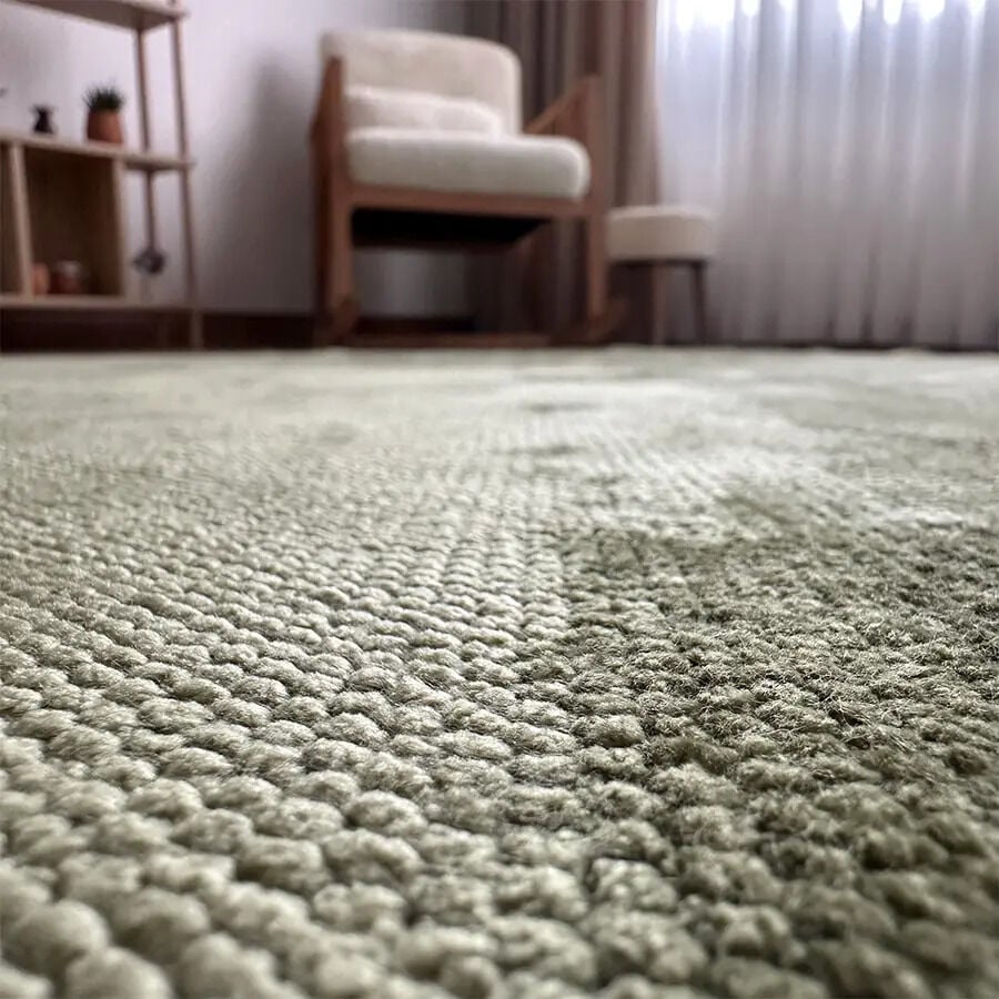 Velvet Touch İpeksi Dokuma Pamuk Viskon Parlak Halı Olive Green