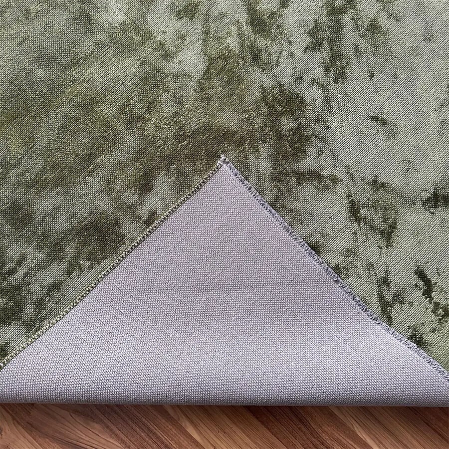 Velvet Touch İpeksi Dokuma Pamuk Viskon Parlak Halı Olive Green