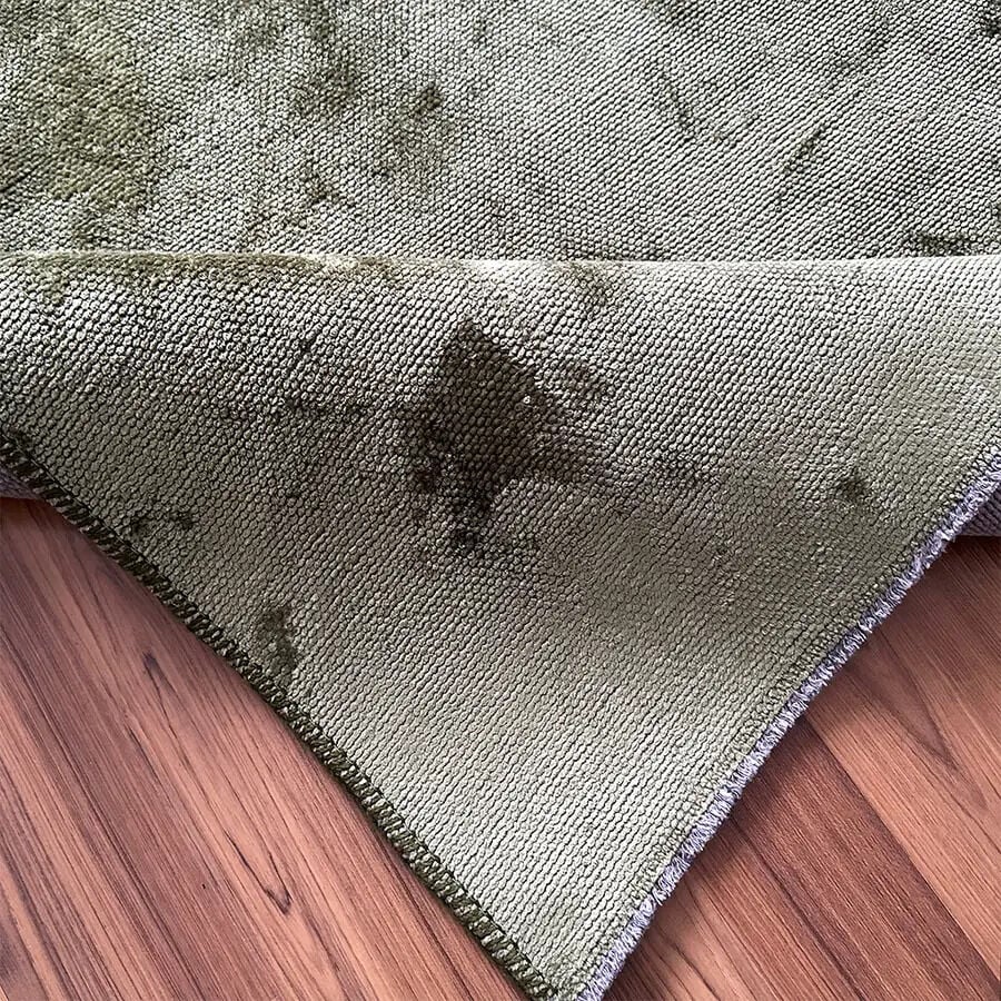 Velvet Touch İpeksi Dokuma Pamuk Viskon Parlak Halı Olive Green
