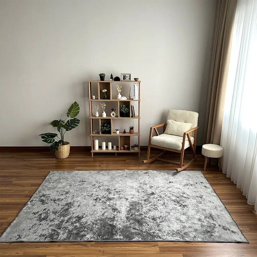 Velvet Touch İpeksi Dokuma Pamuk Viskon Parlak Halı Gümüş Gri