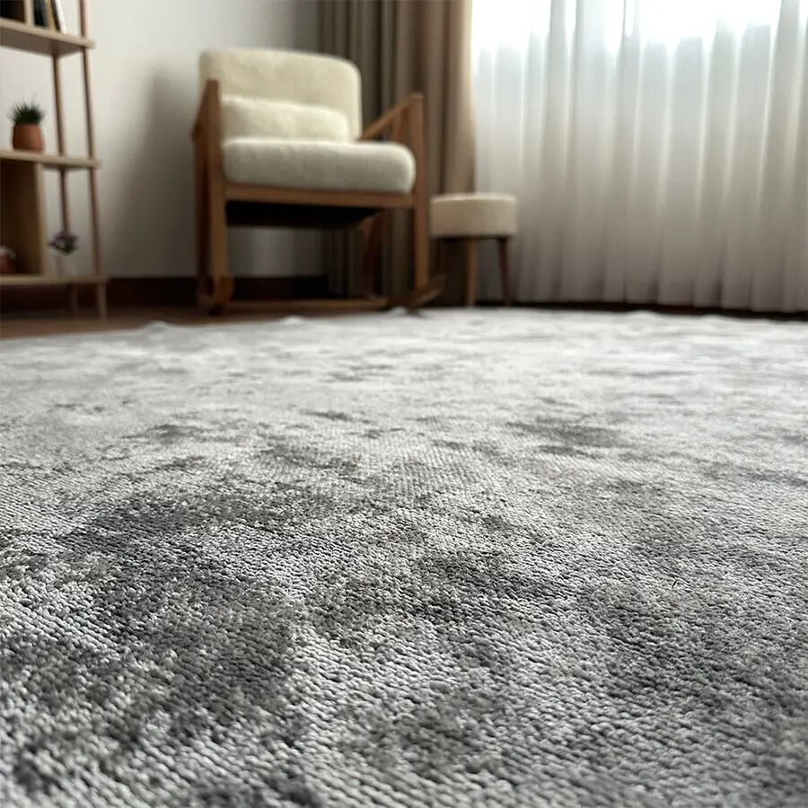 Velvet Touch İpeksi Dokuma Pamuk Viskon Parlak Halı Gümüş Gri
