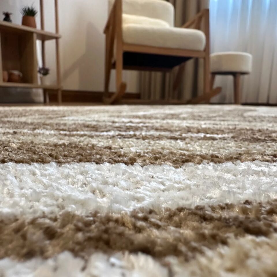 LOOM Natura Bej Kahve Organik Şekilli Halı