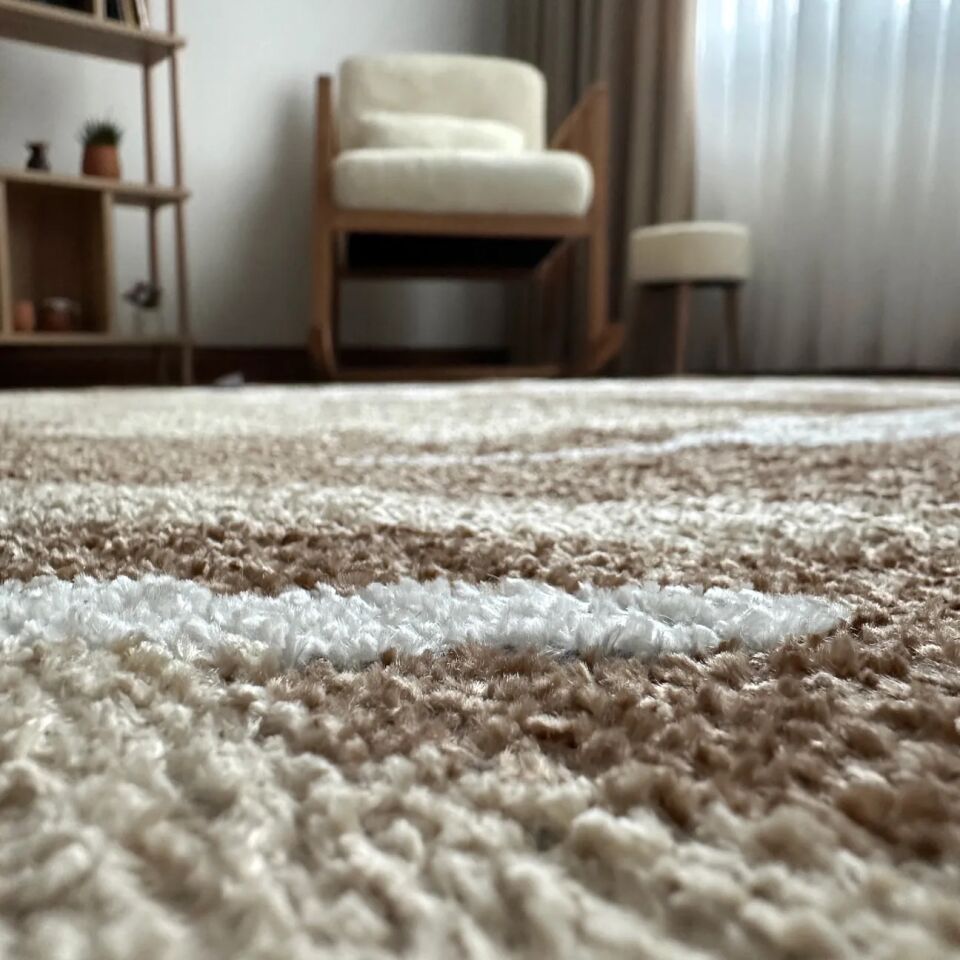 LOOM Natura Bej Kahve Organik Şekilli Halı