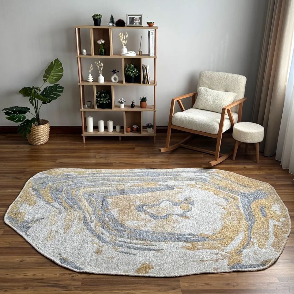 LOOM Natura Gri Bej Asimetrik Halı