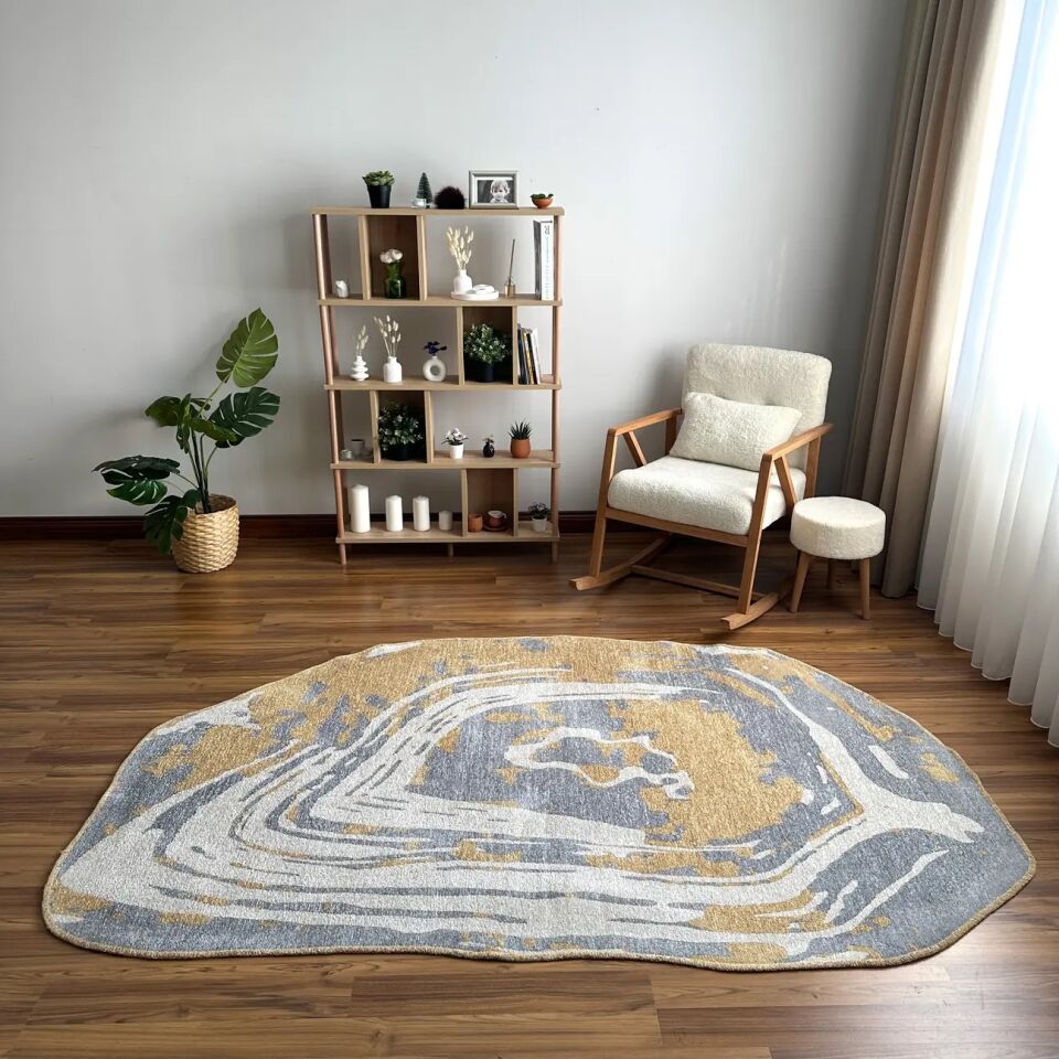 LOOM Natura Gri Bej Asimetrik Halı