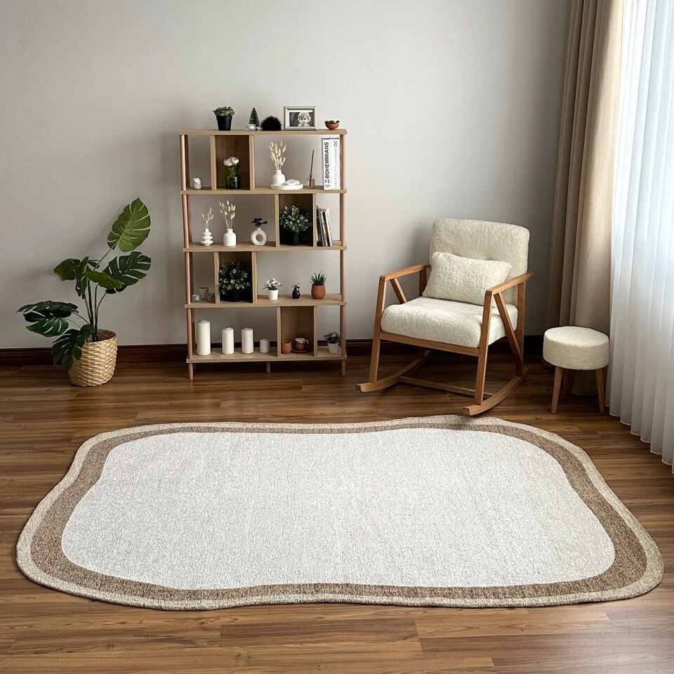 LOOM Natura Bej Bordürlü Modern Halı