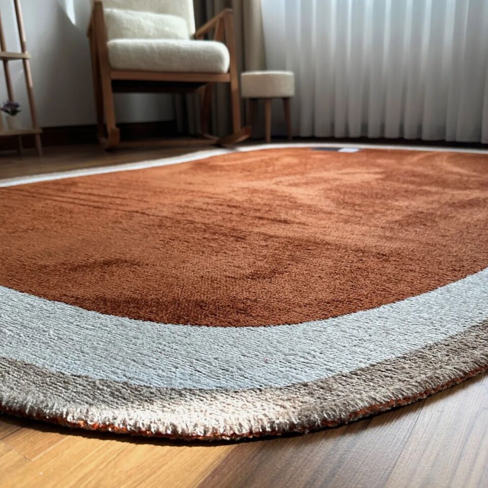 LOOM Natura Çift Taraflı Bordürlü Halı Kiremit